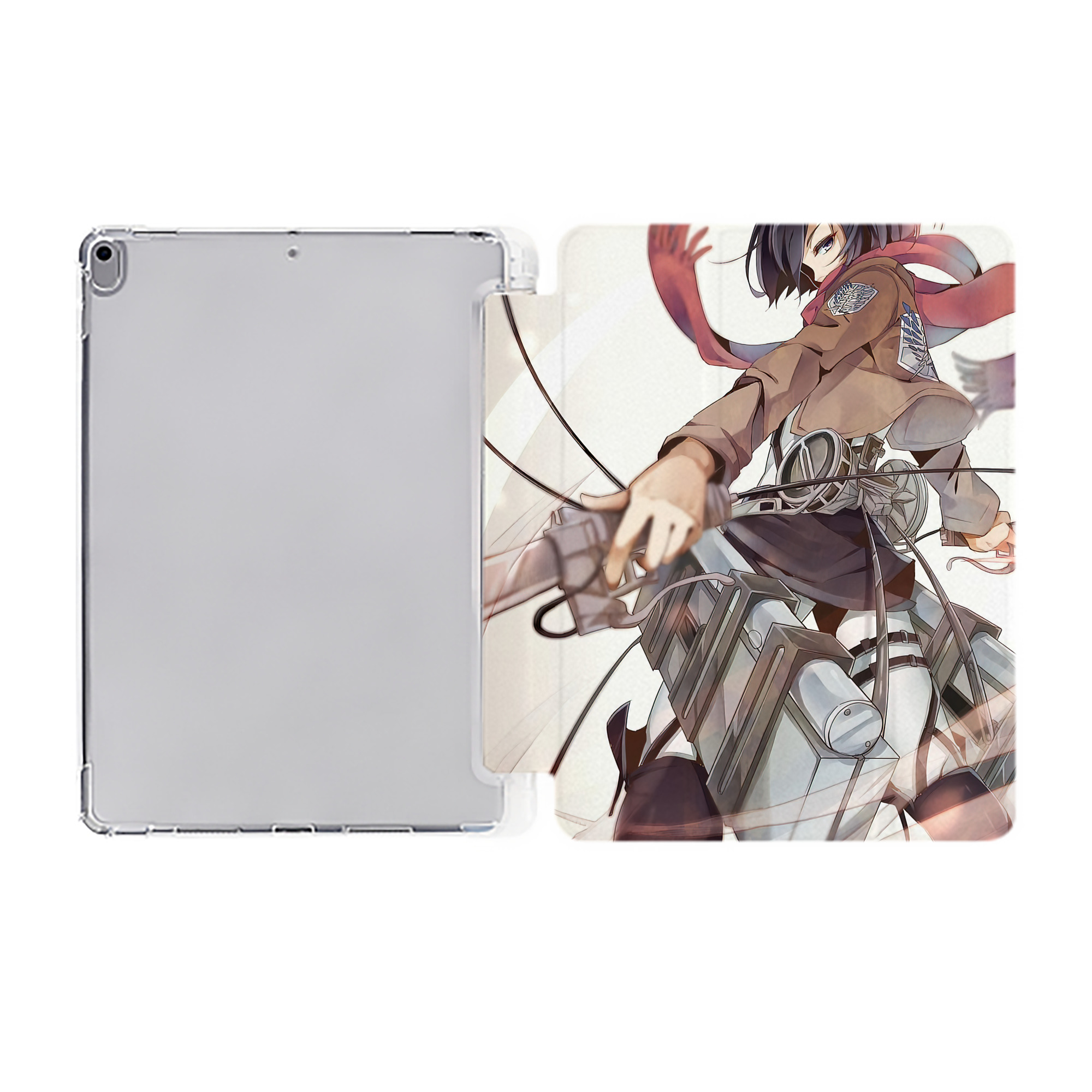 （画像用） 進撃の巨人 Attack on Titan IPad ケース ペン収納付き 三つ折りスタンド PUレザー×シリコン 対応機種9.5/10.5/10.9インチ